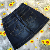 Brand New Seraphine Maternity Blue Denim Mini Skirt - Size Maternity UK 6