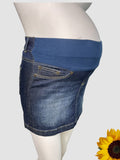 Brand New Seraphine Maternity Blue Denim Mini Skirt - Size Maternity UK 6
