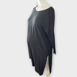 Brand New Isabella Oliver Black Asymmetric Hem L/S Tunic Dress - Size Maternity 4 UK 14