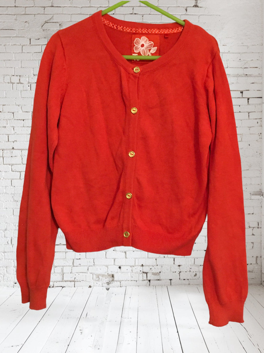 Tu Girls Red Soft Knit Cardigan Girls 7yrs Growth Spurtz