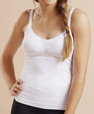 Cantaloop Maternity White Nursing Tank Top Foam Cups Vest - Size Maternity UK S