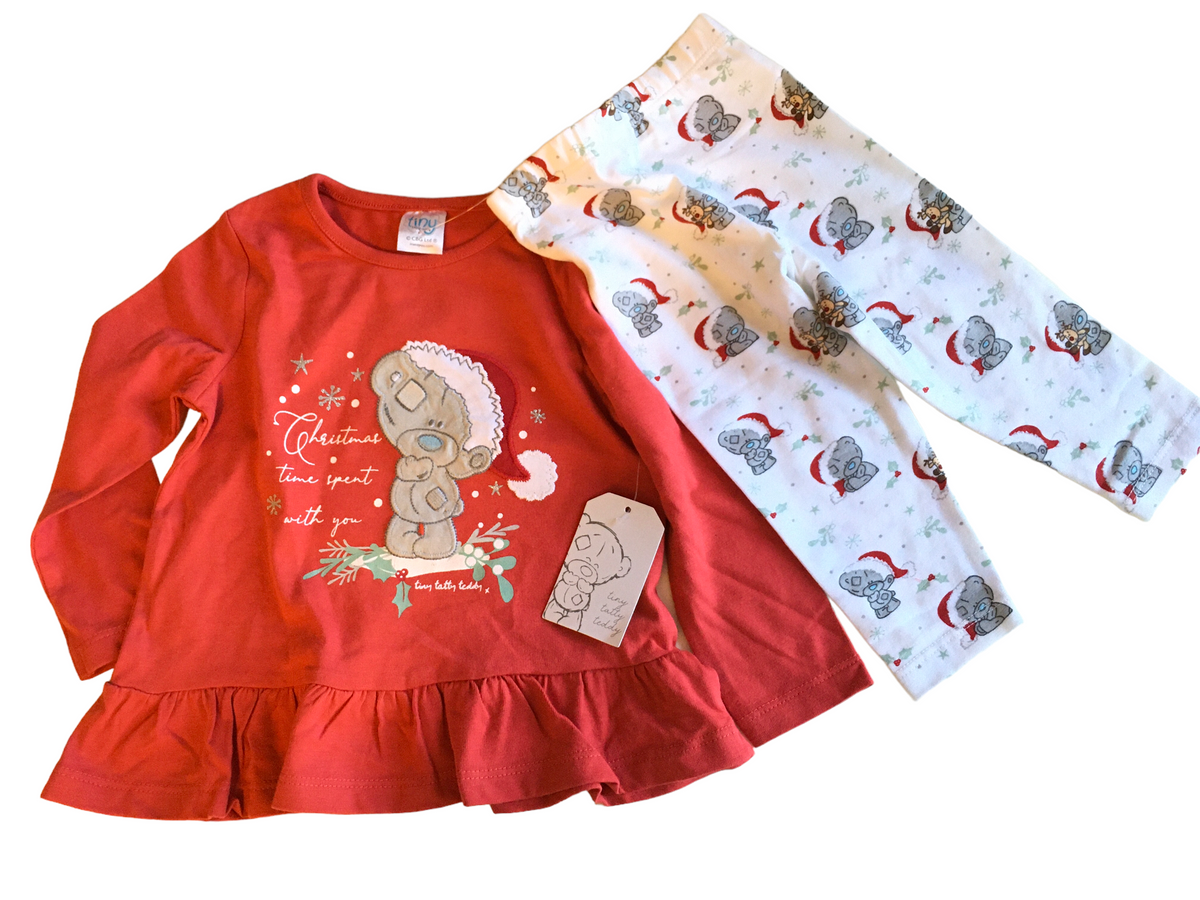 Brand New Tiny Tatty Teddy Christmas Time Baby Outfit Girls 3 6m