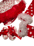 Adorable Red & White Baby Girl Christmas Dress Outfit - Girls 0-3m