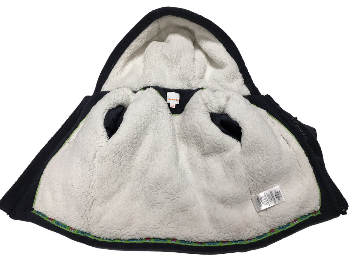 Bluezoo Baby Navy Thick Fleece Duffle Coat with Hood Boys 3 6m