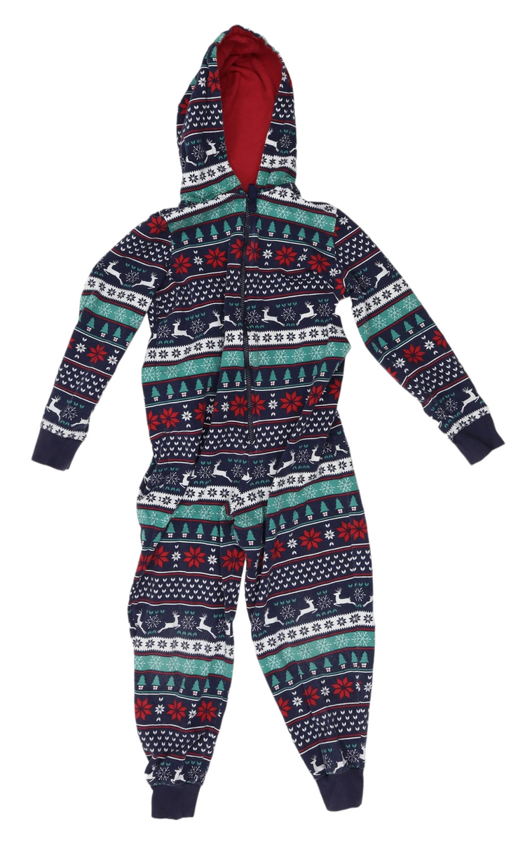 M S Cotton Navy Green White Red Boys Christmas Onesie with Hood Boys Growth Spurtz