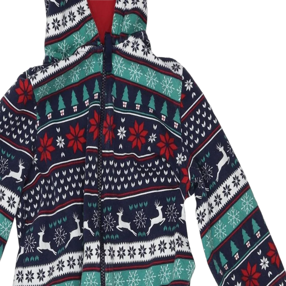 M S Cotton Navy Green White Red Boys Christmas Onesie with Hood Boys Growth Spurtz