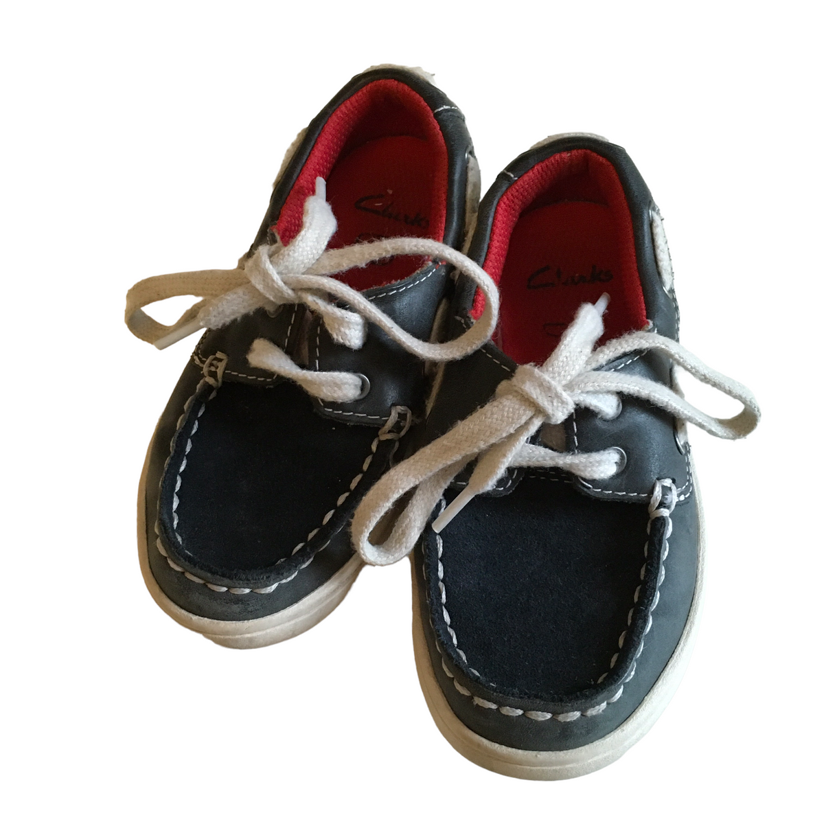 Clarks Navy Leather Boys Deck Boat Shoes Lace Up Boys Size Infant 7. Growth Spurtz