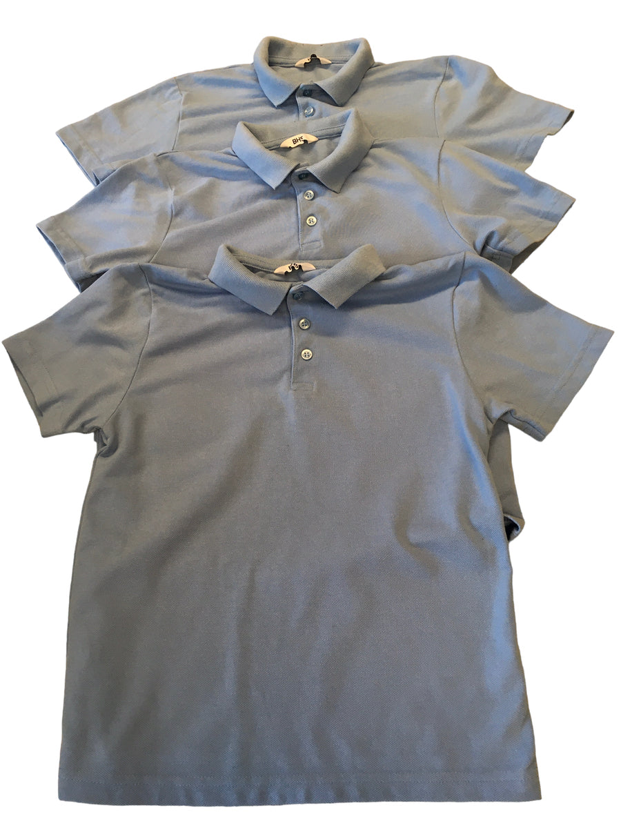 BHS Bundle of 3 x Light Blue Boys School S S Polo Shirts Boys