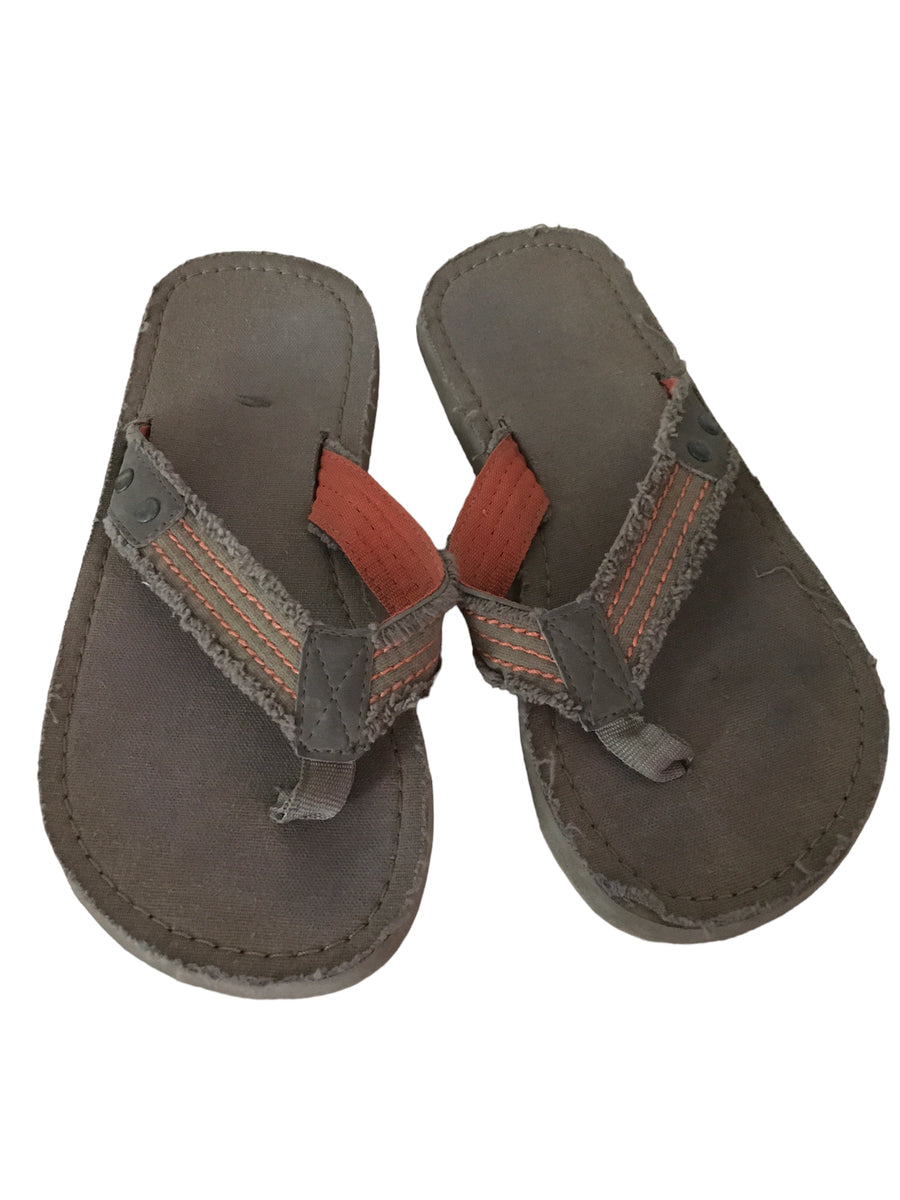 Khaki Brown Orange Boys Summer Flip Flops Boys Size UK 13 1