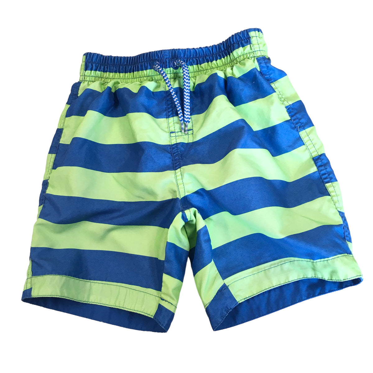 Rebel Green Blue Striped Boys Swimming Shorts Boys 7 8yrs Growth Spurtz
