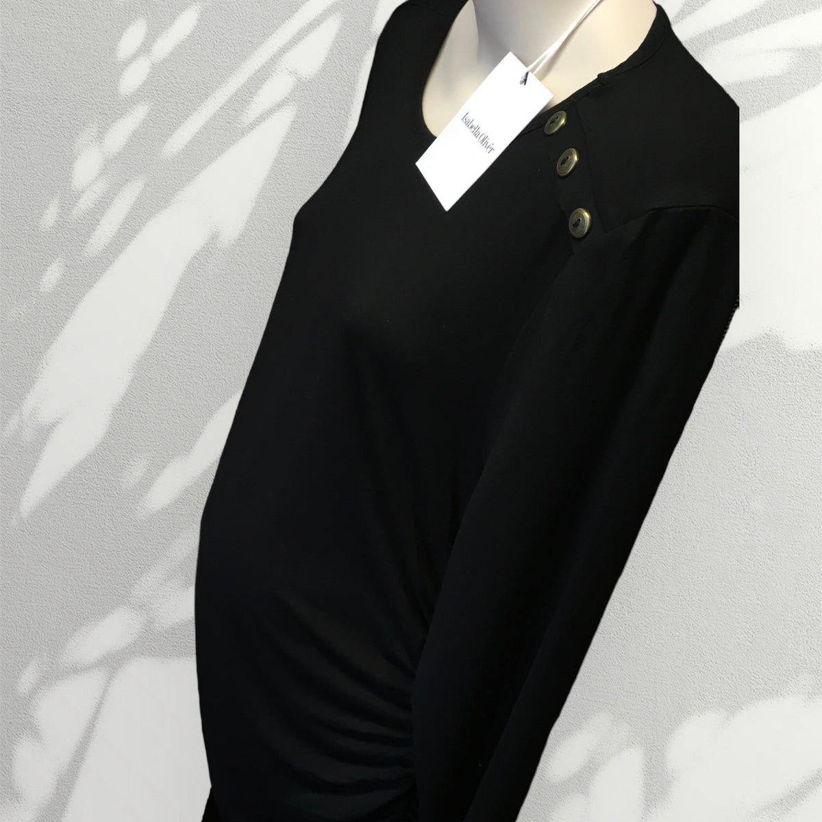 Isabella Oliver Dottie Maternity Dress Black Size 8 Built in Bra Stretch  Ruched