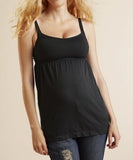 Cantaloop Maternity Black Pregnancy & Nursing Tank Top Vest - Size Maternity UK S - XL