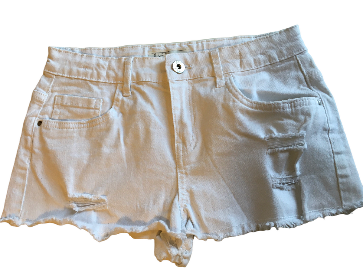 Peacocks Distressed White Denim Shorts Girls 12 13yrs