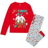 Brand New Family Christmas Pyjamas Matching Set Pudding Design PJs Babies Kids Ladies Mens - Unisex