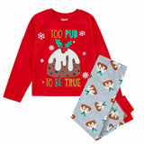 Brand New Family Christmas Pyjamas Matching Set Pudding Design PJs Babies Kids Ladies Mens - Unisex