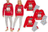 Brand New Family Christmas Pyjamas Matching Set Pudding Design PJs Babies Kids Ladies Mens - Unisex