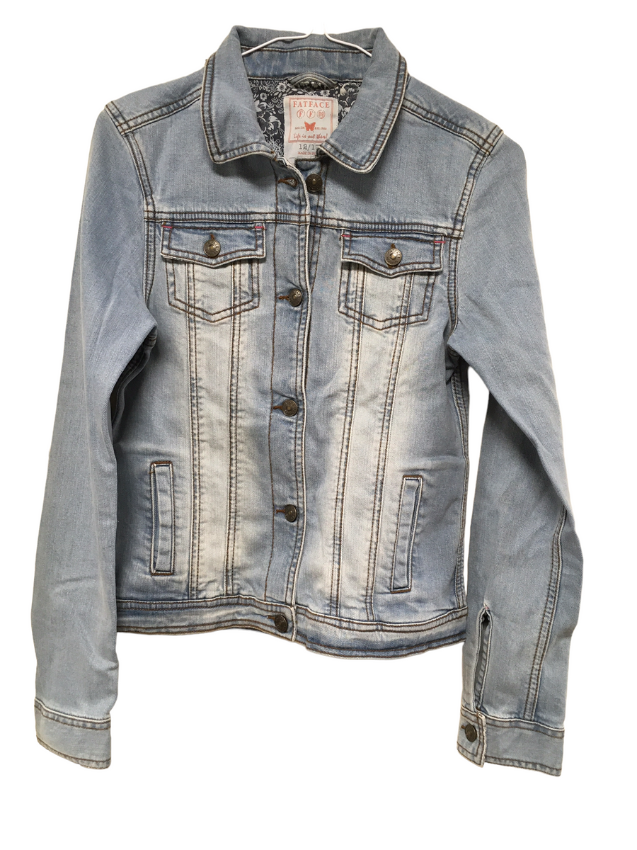 Fat Face Blue Stonewash Classic Denim Jacket Girls 12 13yrs Growth Spurtz