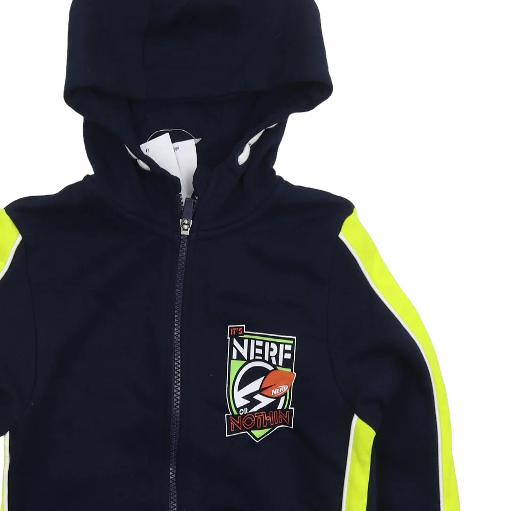 Brand New George Nerf or Nothing Navy Zip Up Hoodie Jumper Boys