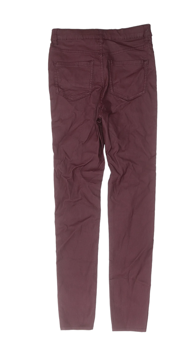 Brand New George Burgundy Wet Look Skinny Jeans Girls 11 12yrs
