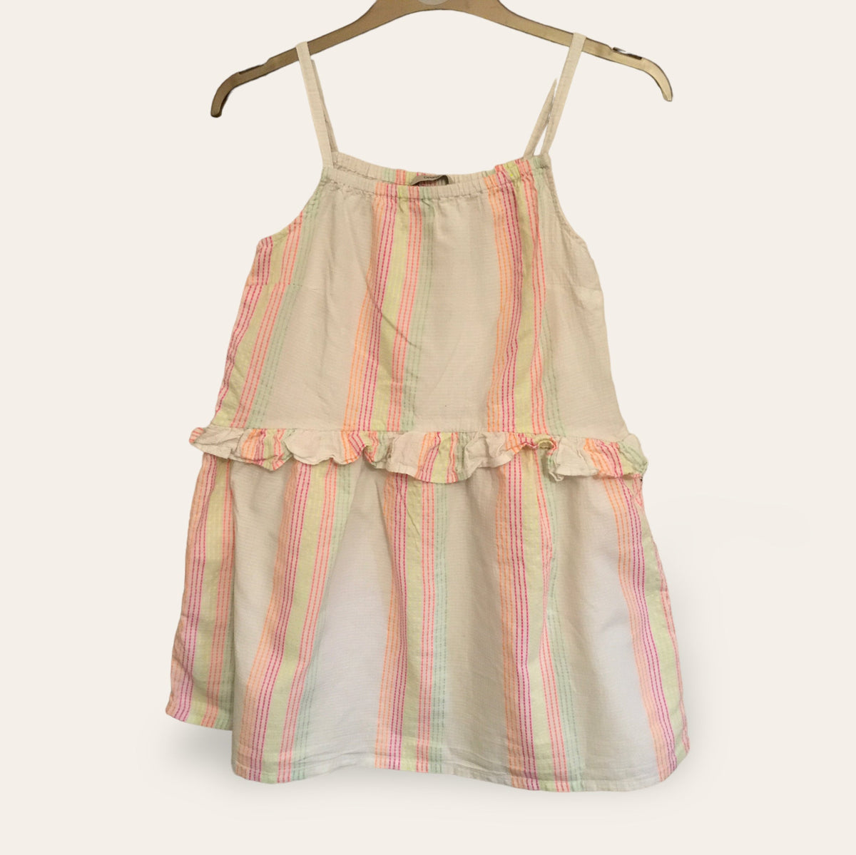 strapless open back dress George White & Neon Stripe Textured Strappy Sun Dress