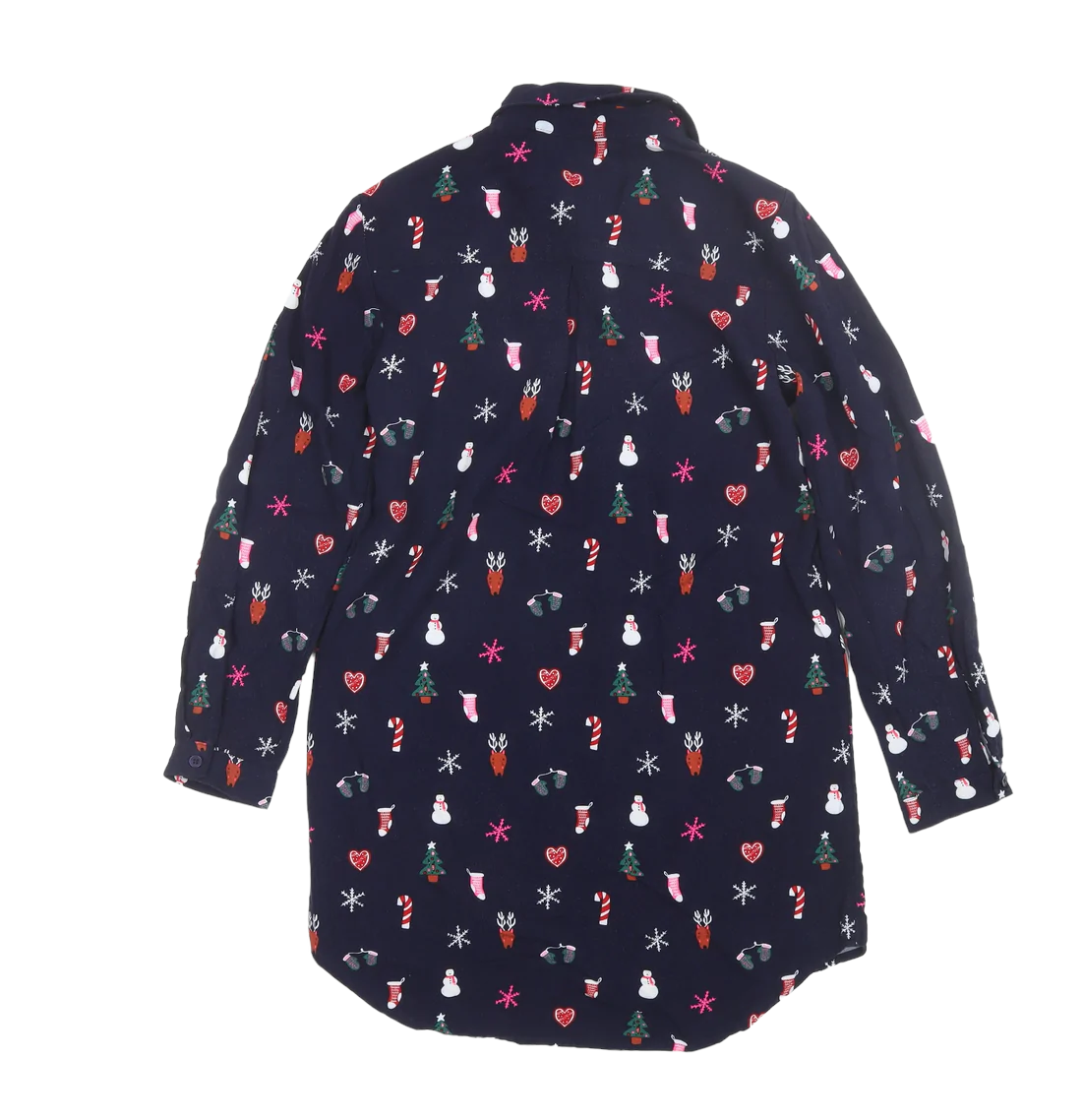 Next Navy Festive Print Girls Christmas Shirt Dress Girls 12yrs Growth Spurtz
