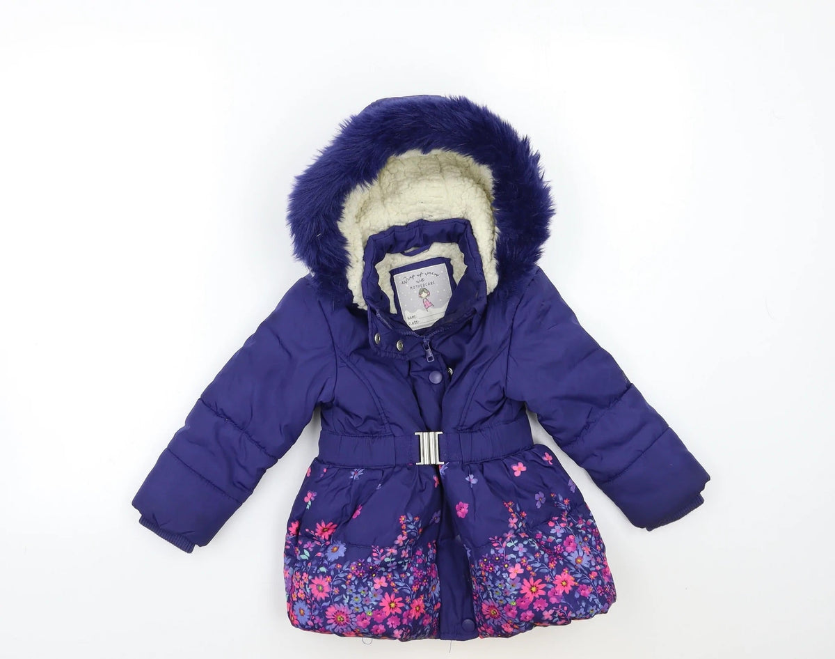 Girls winter coat with belt top