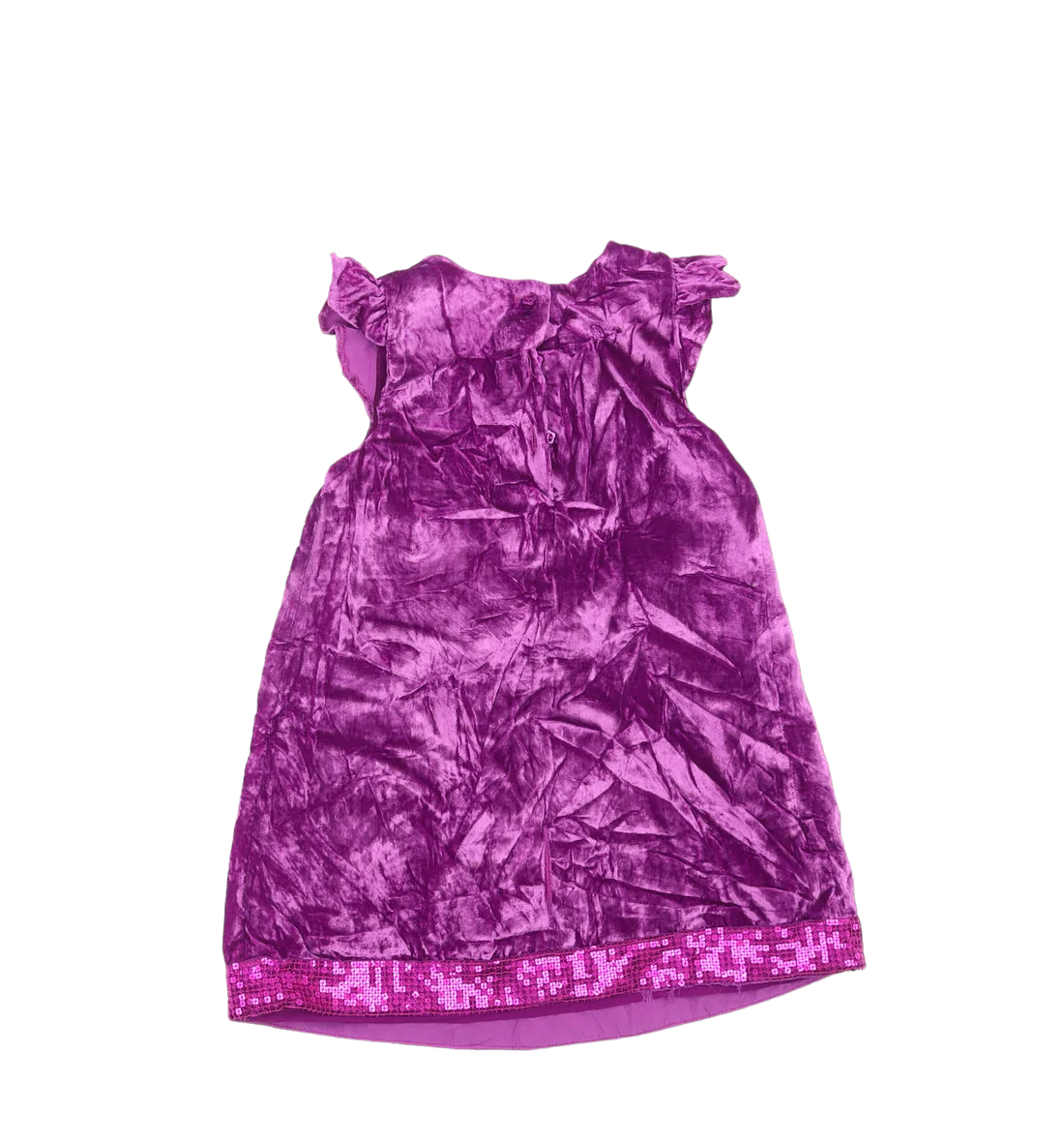 Mothercare Crushed Velvet Purple Sequin Party Dress Girls 2 3yrs