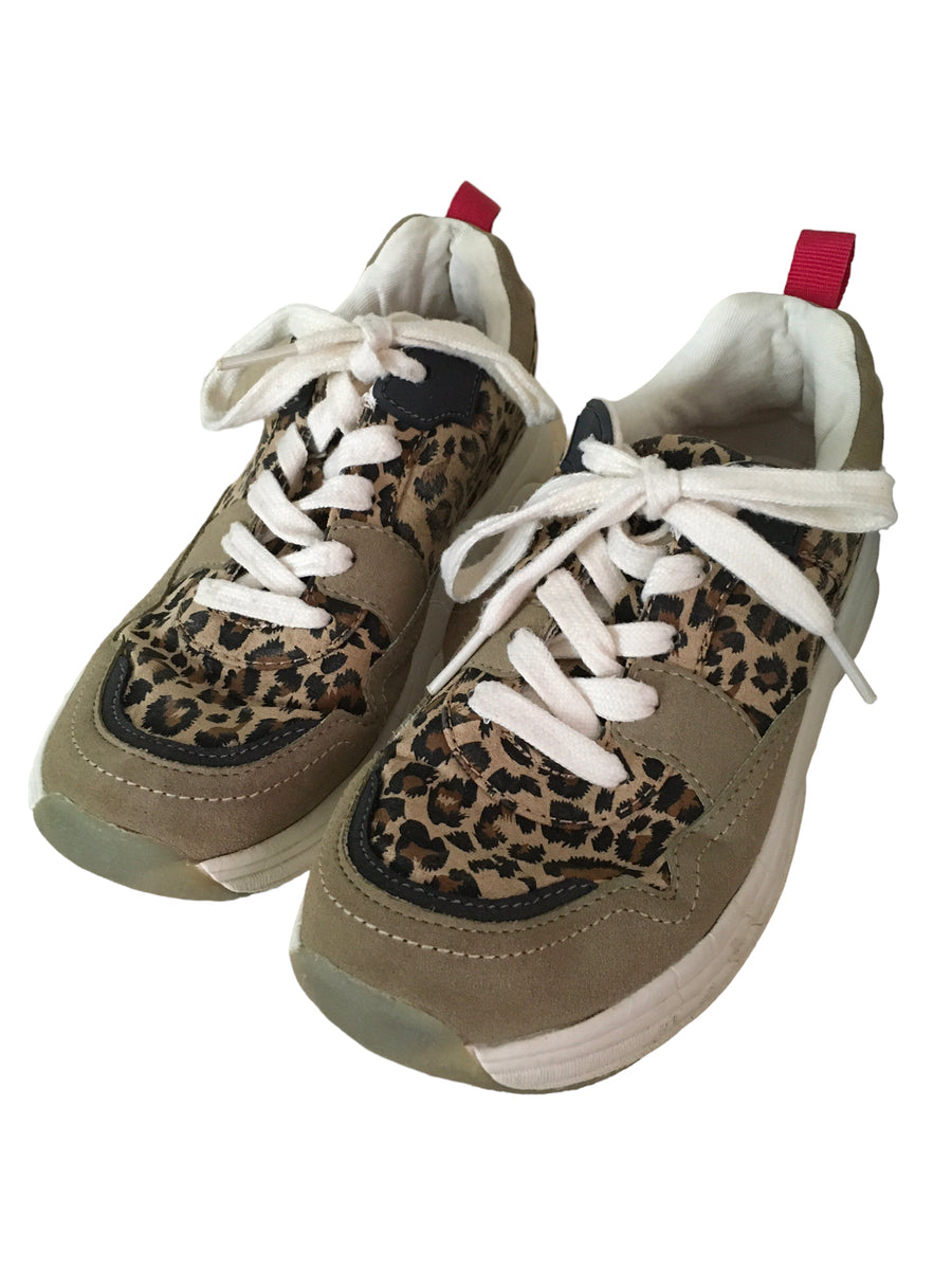 Leopard print clearance kids trainers