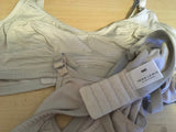 John Lewis Isabelle Microfibre White Stripe 2 x Nursing Bra Bundle - Size Maternity UK 36D