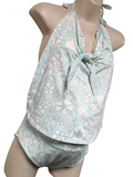 Jojo Maman Bebe Turquoise Floral Tankini Swimsuit Set - Size Maternity L UK 16-18