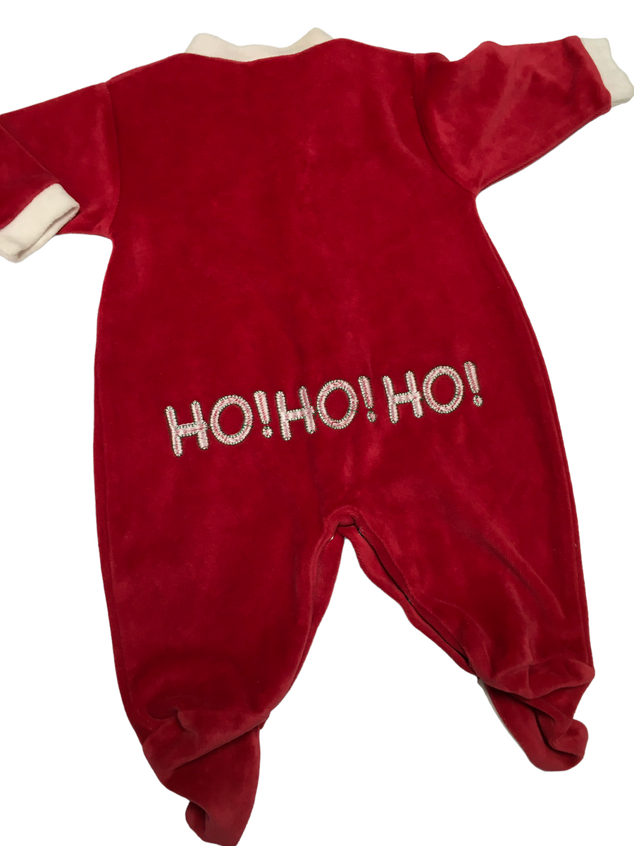 Baby s First Christmas Red Velour Baby Sleepsuit Unisex 0 3m Growth Spurtz
