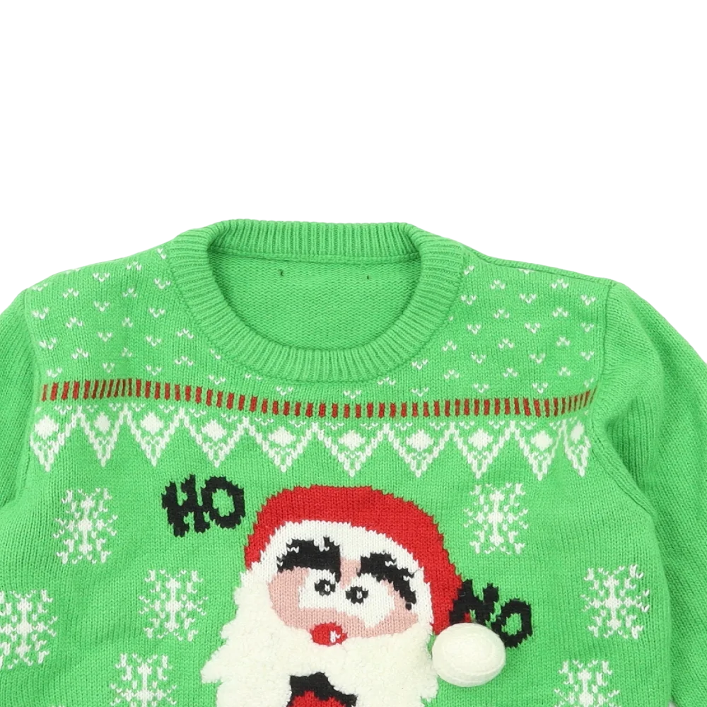 George Fair Isle Santa Green Christmas Jumper Unisex 6 7yrs Growth Spurtz