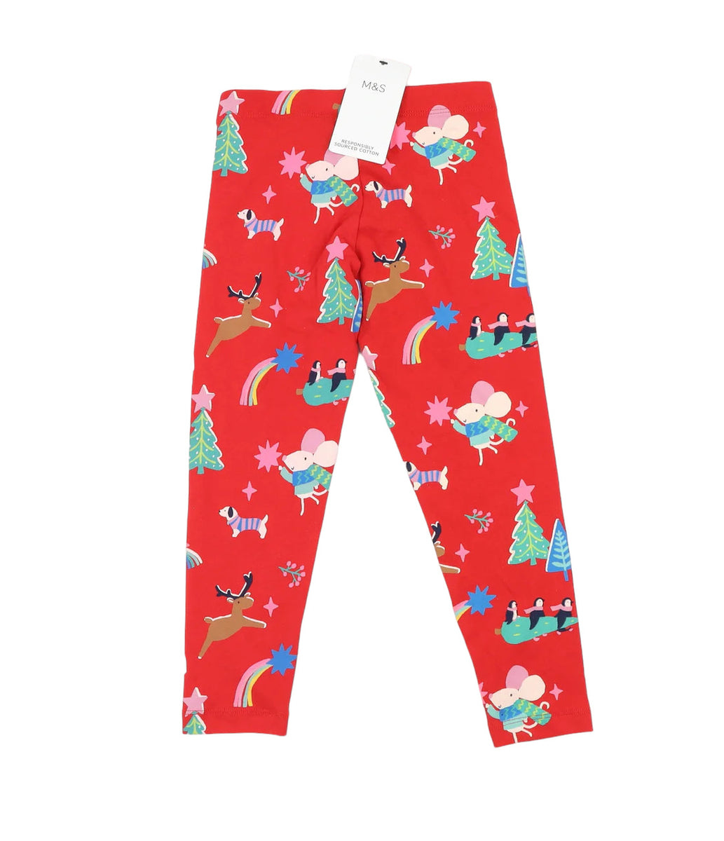Girls store reindeer leggings
