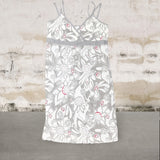 Mamalicious Grey/White Floral Strappy Cotton Summer Dress - Size Maternity M UK 10-12