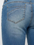Brand New Mamalicious Marbella Rib Cropped Comfy Medium Blue Jeans - Maternity
