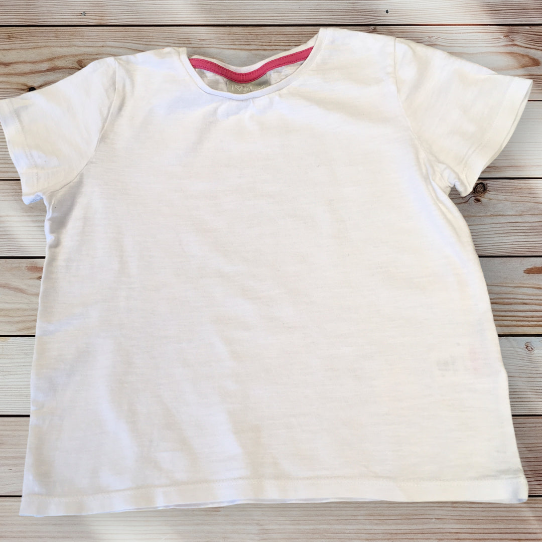 Matalan White Plain Everyday Wear T Shirt Girls 7yrs