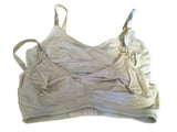 John Lewis Isabelle Microfibre White Stripe 2 x Nursing Bra Bundle - Size Maternity UK 36D
