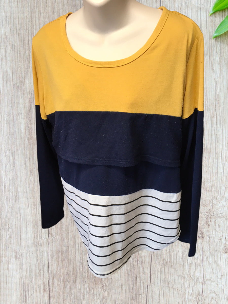 Striped nursing outlet top