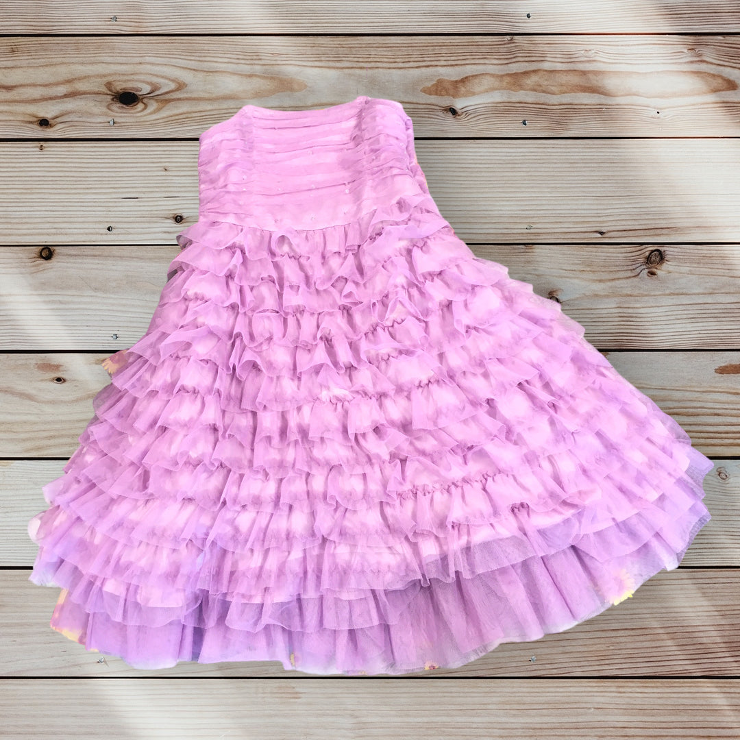 Next Lilac Tiered Netted Party Dress Girls 7yrs Growth Spurtz
