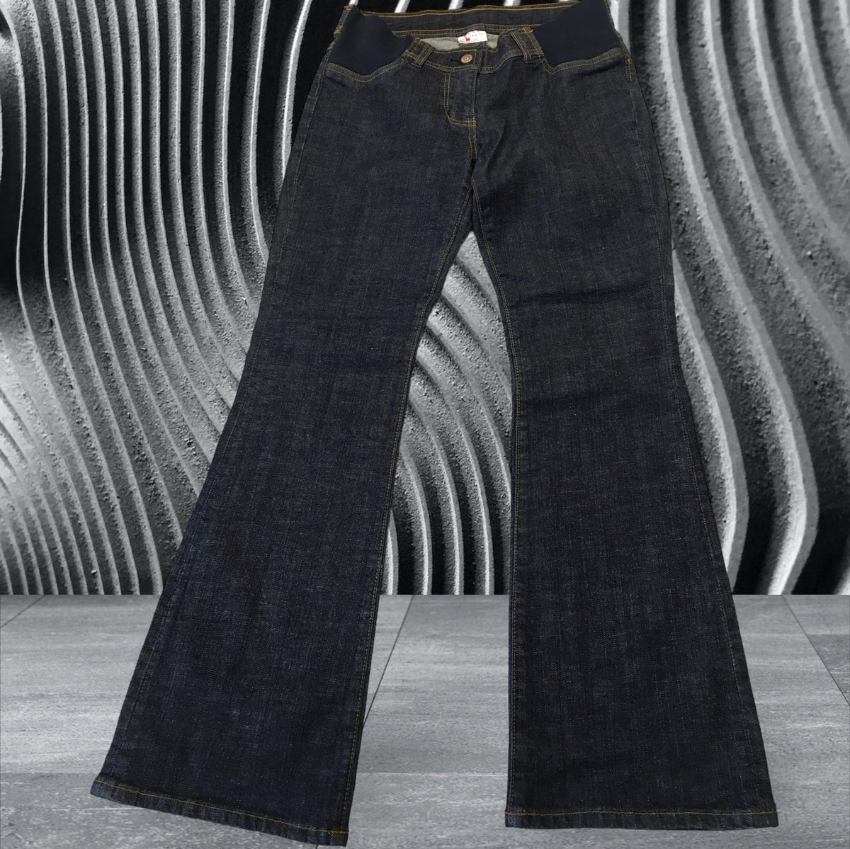 Next Maternity Dark Indigo Wash Bootcut Under Bump Jeans Reg Size Maternity UK 10 R