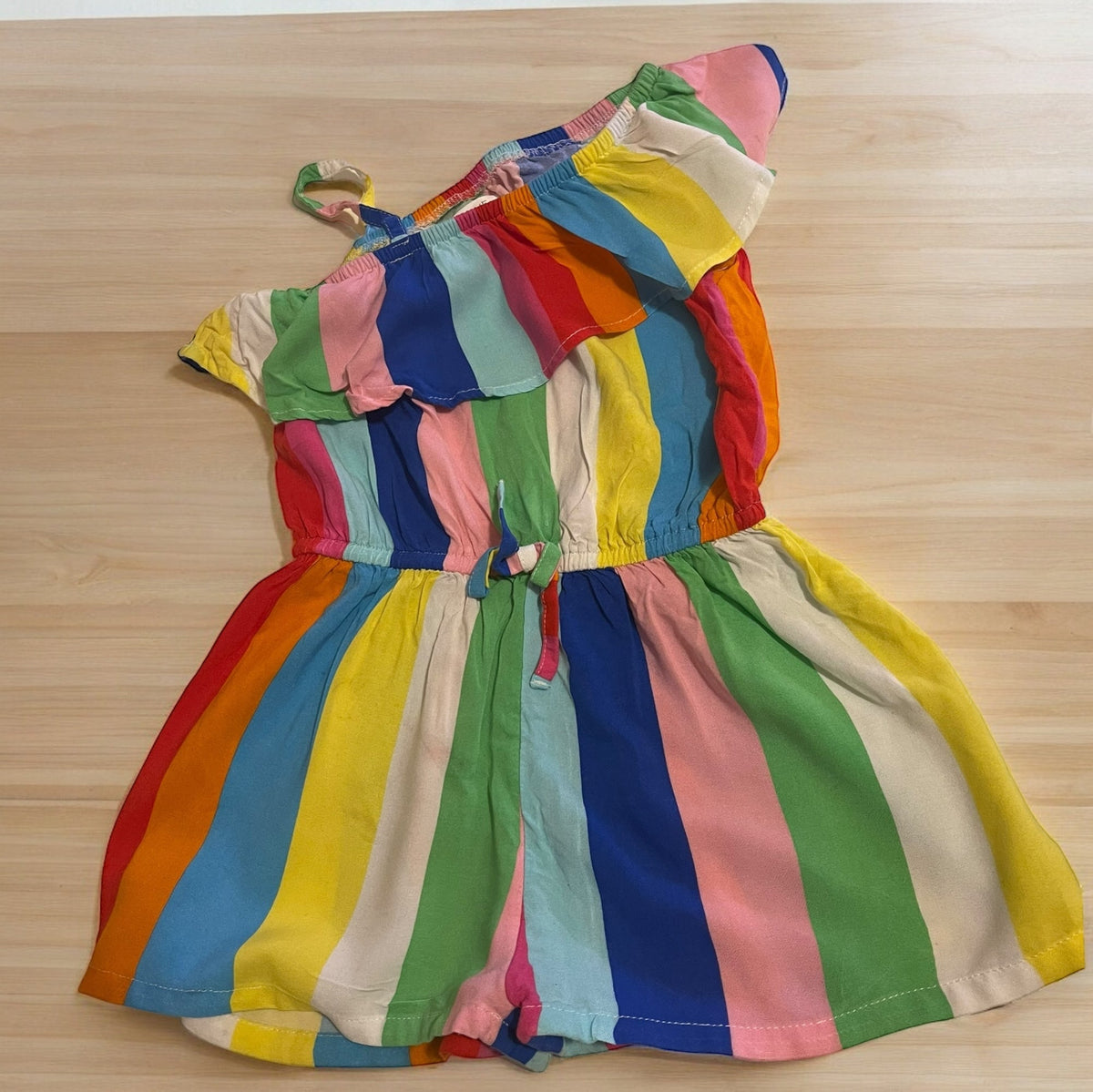 Next Multi Stripe Colourful Summer Playsuit Girls 3yrs Growth Spurtz