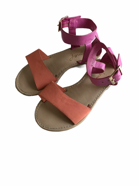Joules Girls Pink and Orange Girls Flat Summer Sandals - Size Infant UK 9 EUR 27