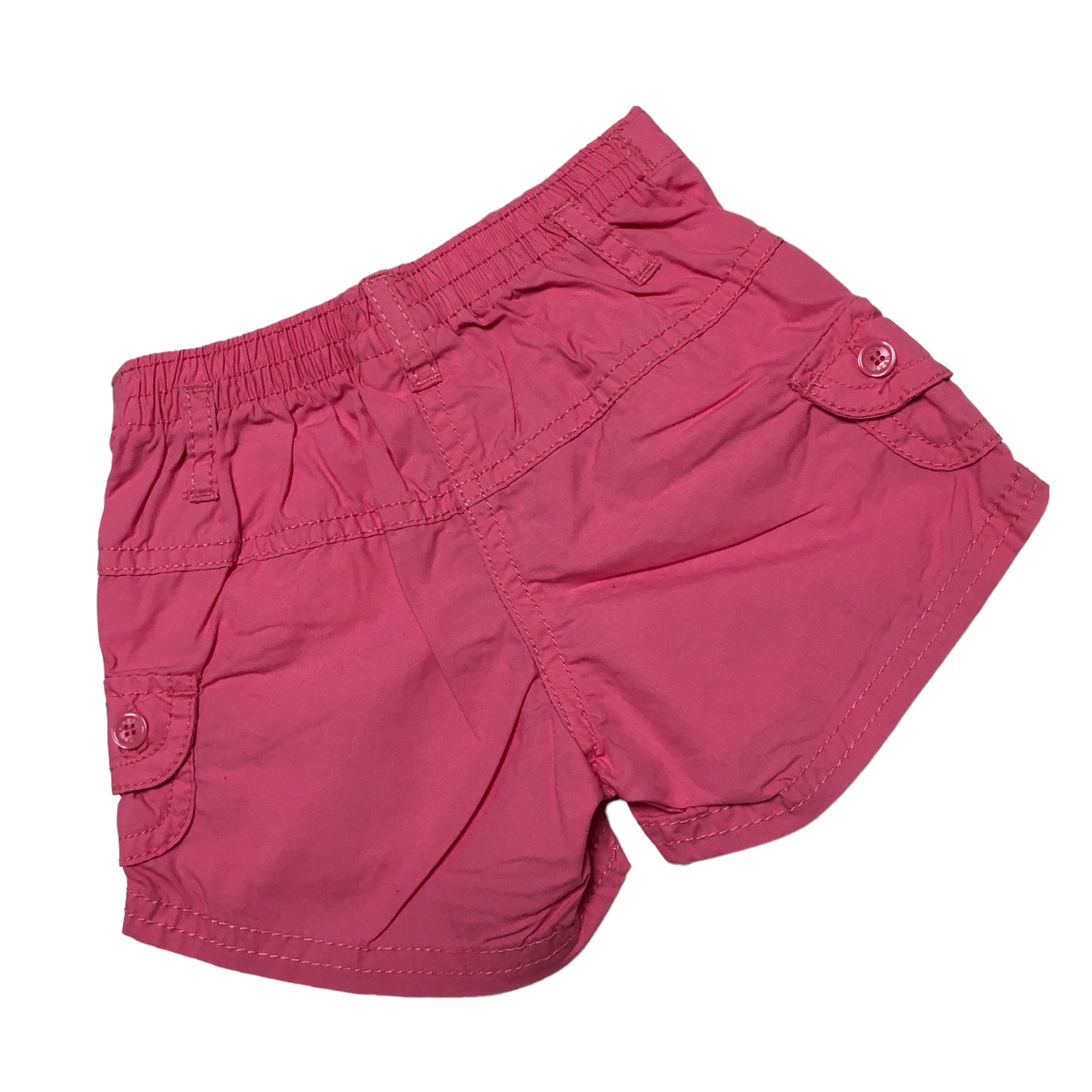 Next 100 Cotton Pink Cargo Shorts Elasticated Waist Girls 3 6m