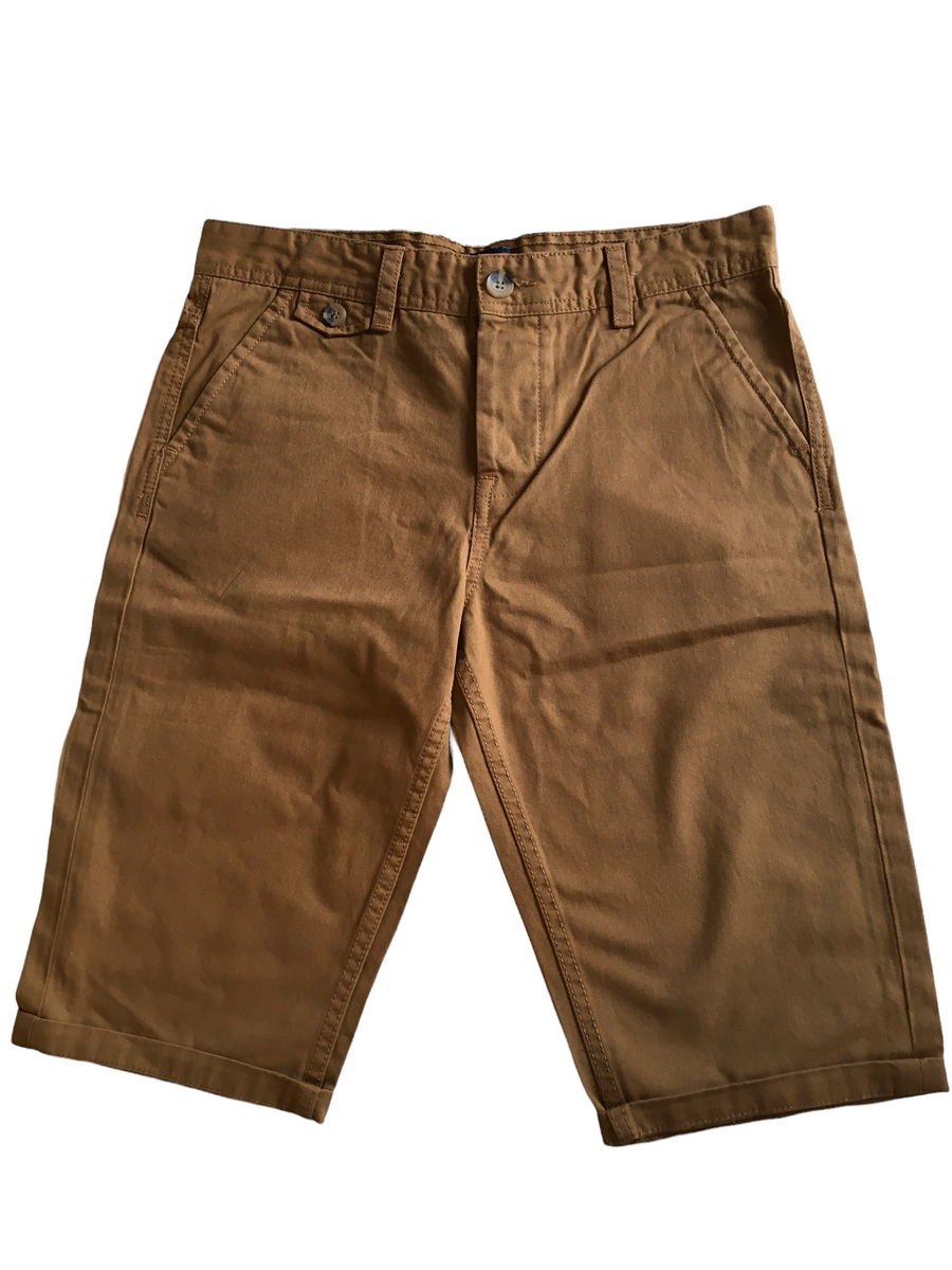 Kangol Boys Tan Brown Cotton Khaki Chino Shorts Boys 13yrs Growth Spurtz