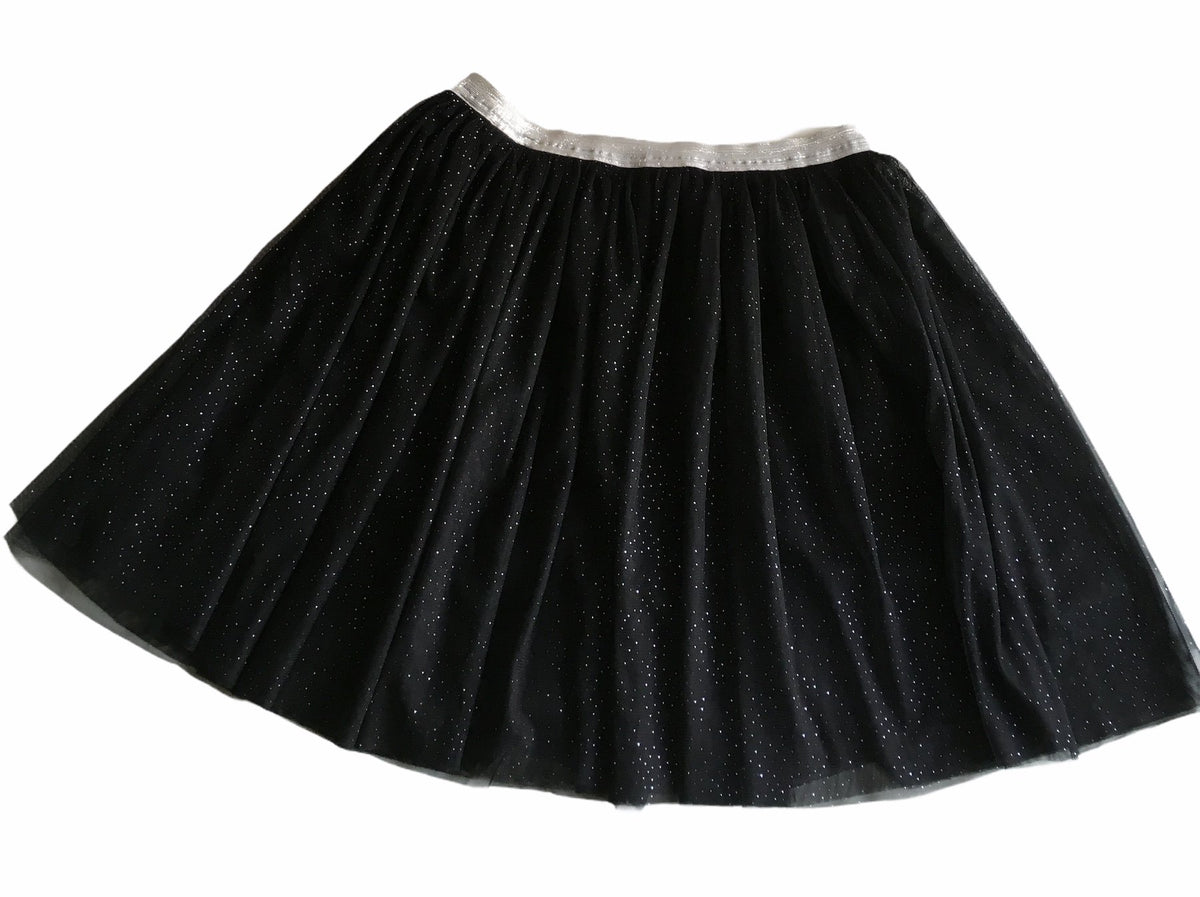 George Girls Black and Silver Sparkly Party Occasion Tutu Skirt