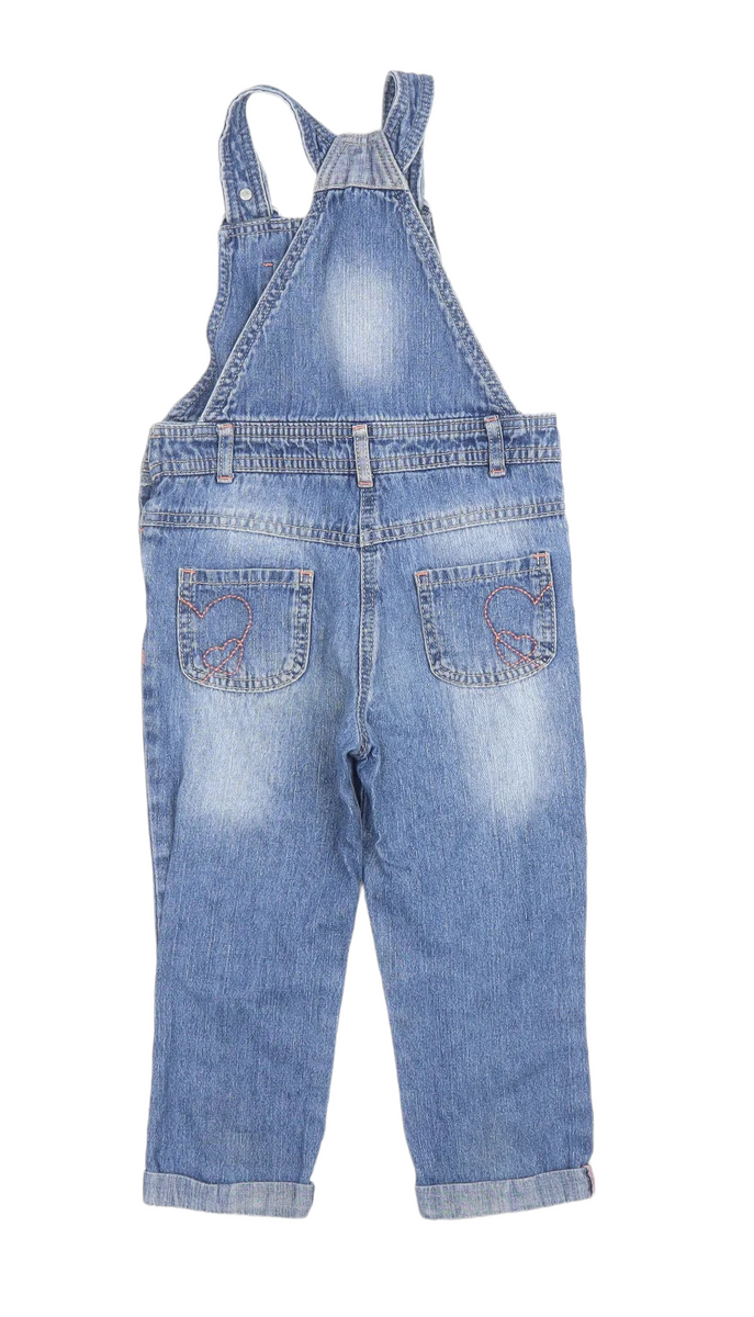 Girl denim dungarees uk top