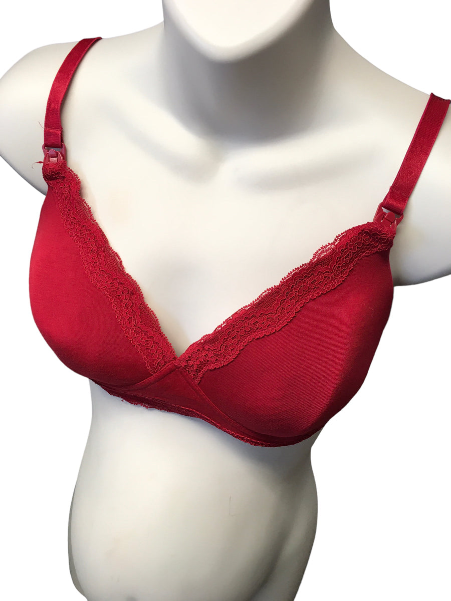 H&M Red Non-Wired Lace Maternity & Nursing Bra - Size UK 36C – Growth Spurtz