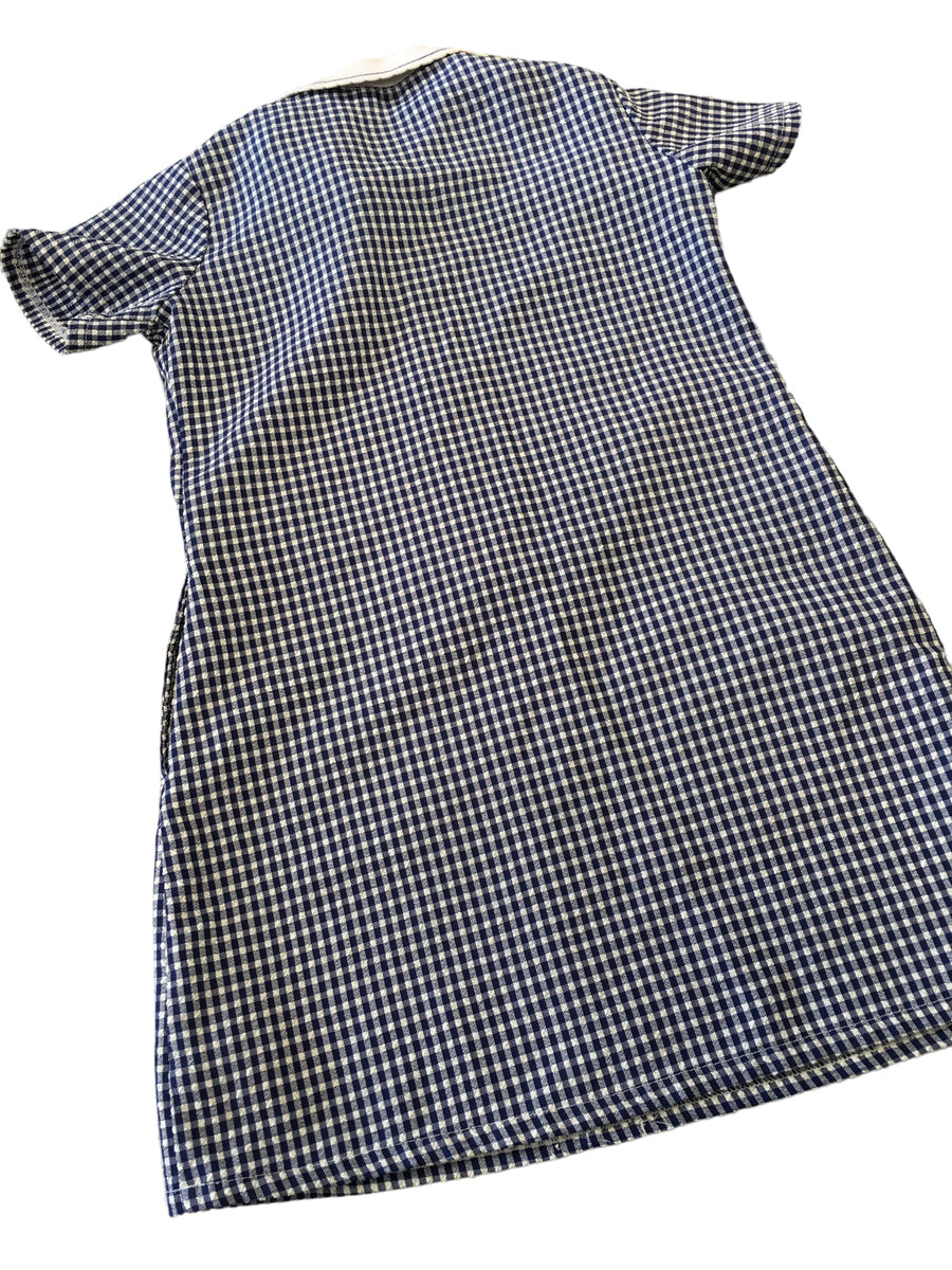 Black gingham school dress top