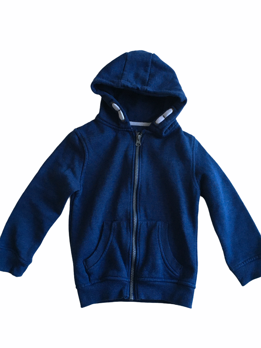 Boys navy top zip up hoodie