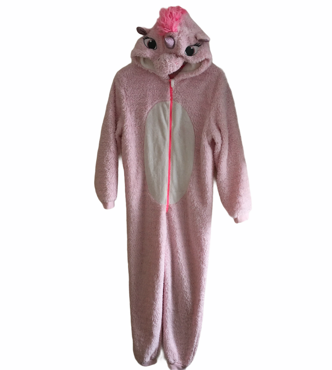 Tu Girls Unicorn Pink and Silver Zip Up Hooded Fleece Onesie Girls 1 Growth Spurtz